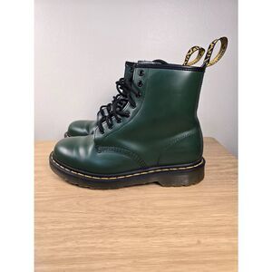 Dr. Martens 1460 Smooth Leather Lace Up Boots Green Men's Size 9